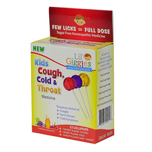 Load image into Gallery viewer, Lil' Giggles Kid's Medicated Lollipops for Cough, Cold and Throat